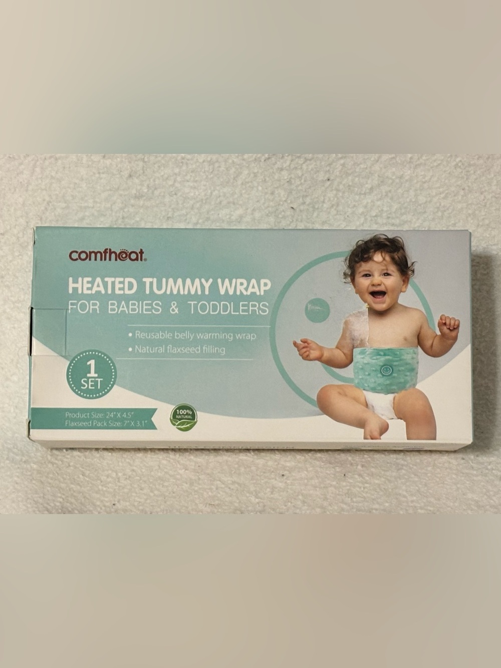 Comfheat Teal Heated Tummy Wrap for Babies & Toddlers